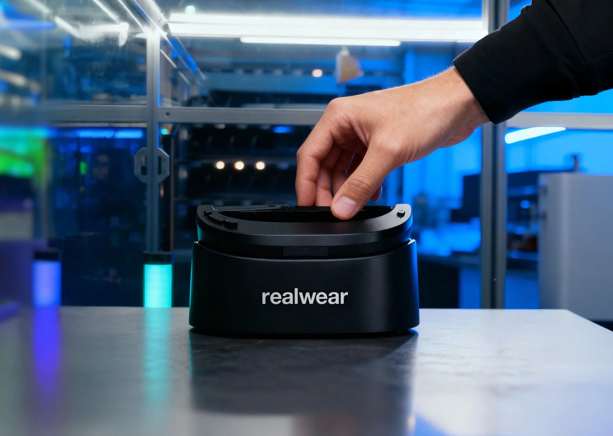 Person holding the RealWear Arc 3